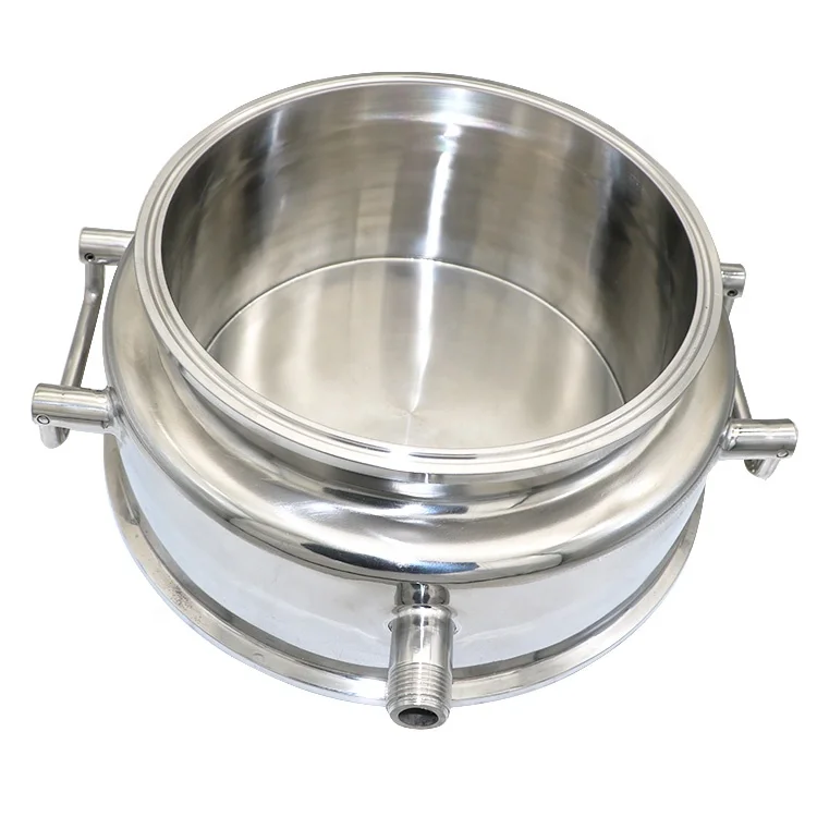 Sanitary SS304 jacketed splatter platter with handle for closed loop extractor