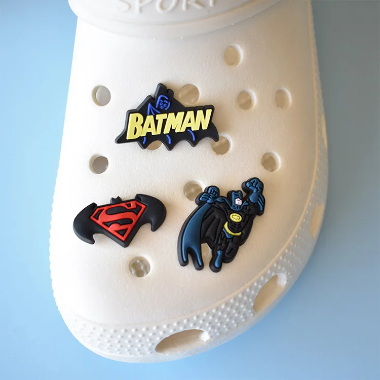 Detective Comics Super hero shoe charm Iron captainamerica Thanos superhero man crocs shoe charms Custom wholesale crock charm