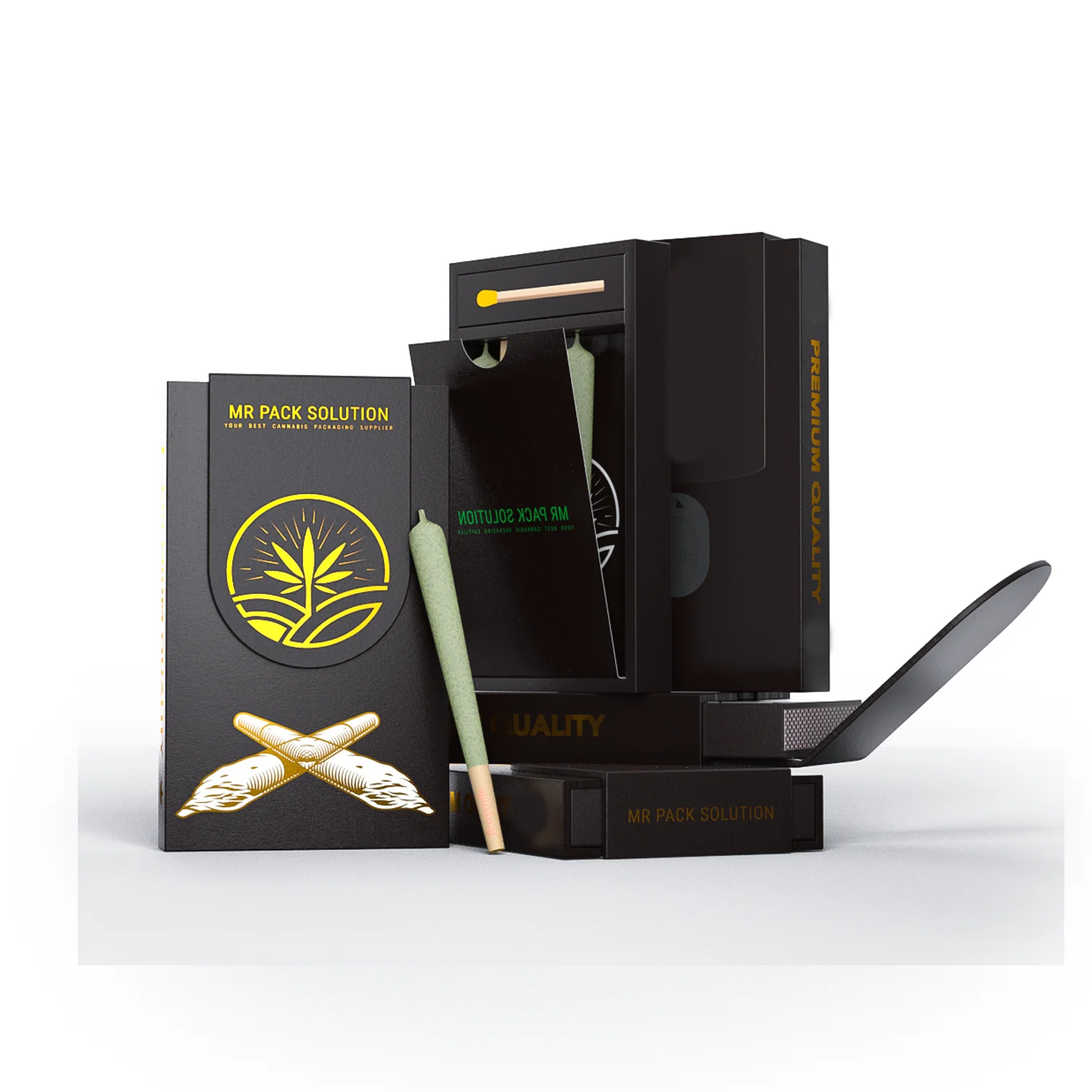 Premium Quality Pre Smell Proof Roll Magnet Flip Cover Custom Recycled Packaging Paper Box