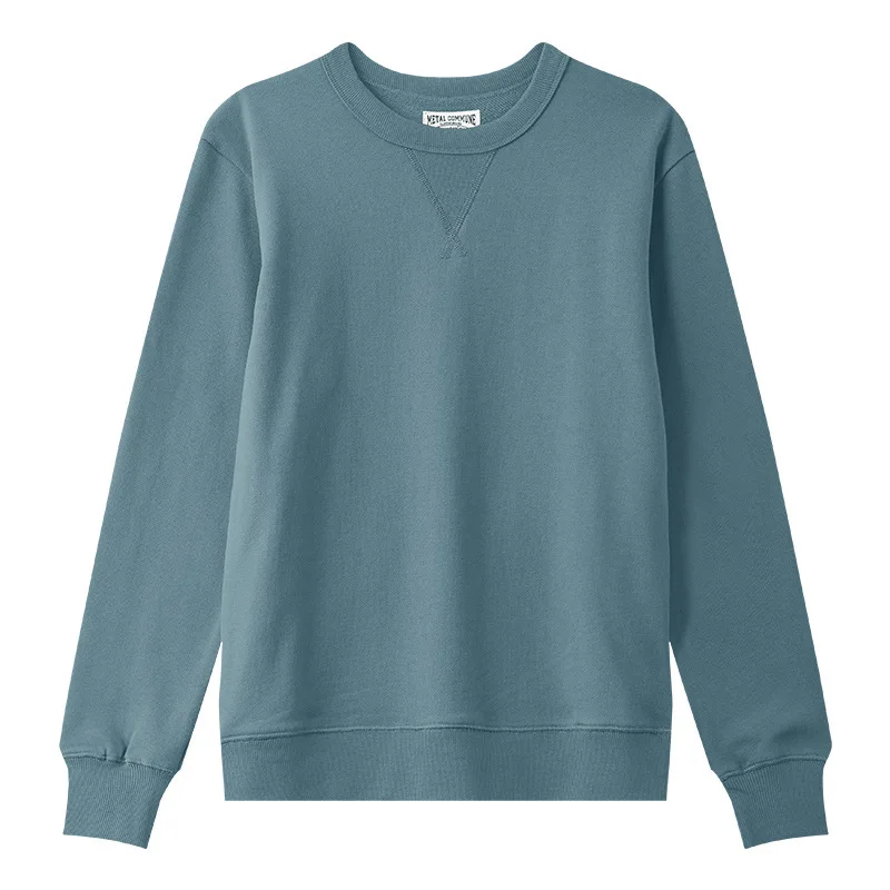 Qyoureclo изготовленным на заказ логосом из французской махровой ткани 100% хлопок 360GSM толстый плотная Мужская свободная Однотонная футболка с круглым вырезом Свободный свитшот