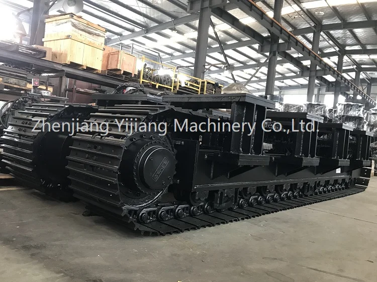 Custom Steel Tracked Undercarriage with hydraulic Eaton motor driver for mobile crusher drilling rig transport carrier vehicle