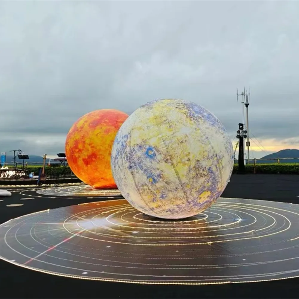 Direct for space-themed party decoration inflatable planet Inflatable Earth Moon nine planets hanging led models