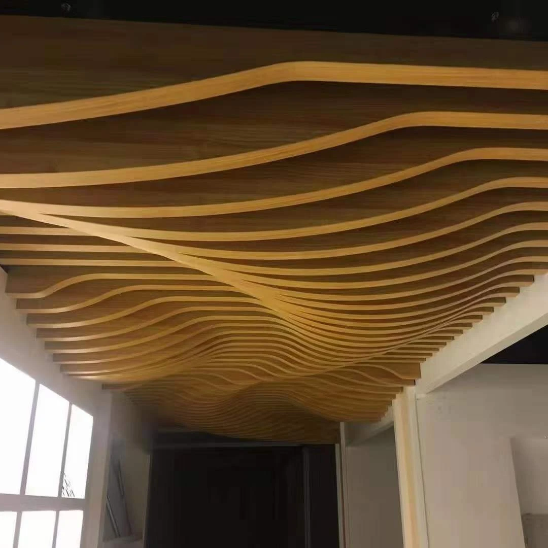Aluminum art wave ceiling False Suspended Ceiling Decoration Aluminum Metal U Baffle Linear Ceiling