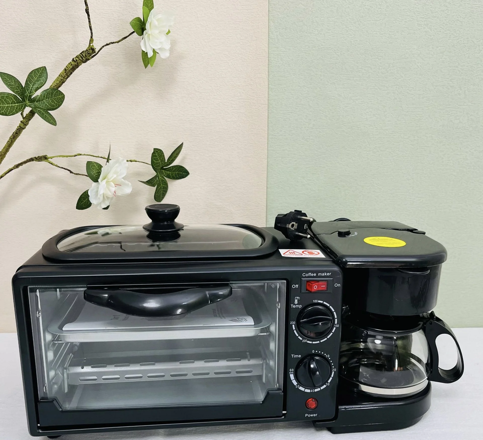 Cheap price 12L kitchen appliances Black 3 in 1 breakfast maker