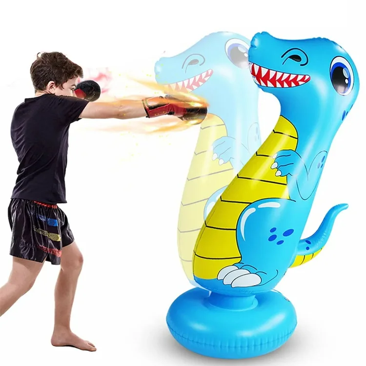 Kids Sports Toys 125cm Height PVC Inflatable Dinosaur Punch Bag Boxing Bag
