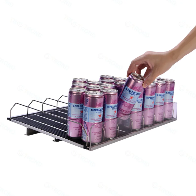 Supermarket shelf Bottle Slider Drink Can Beverage Fridge Divider Pusher Glide Gravity Feed Roller Track shelf system