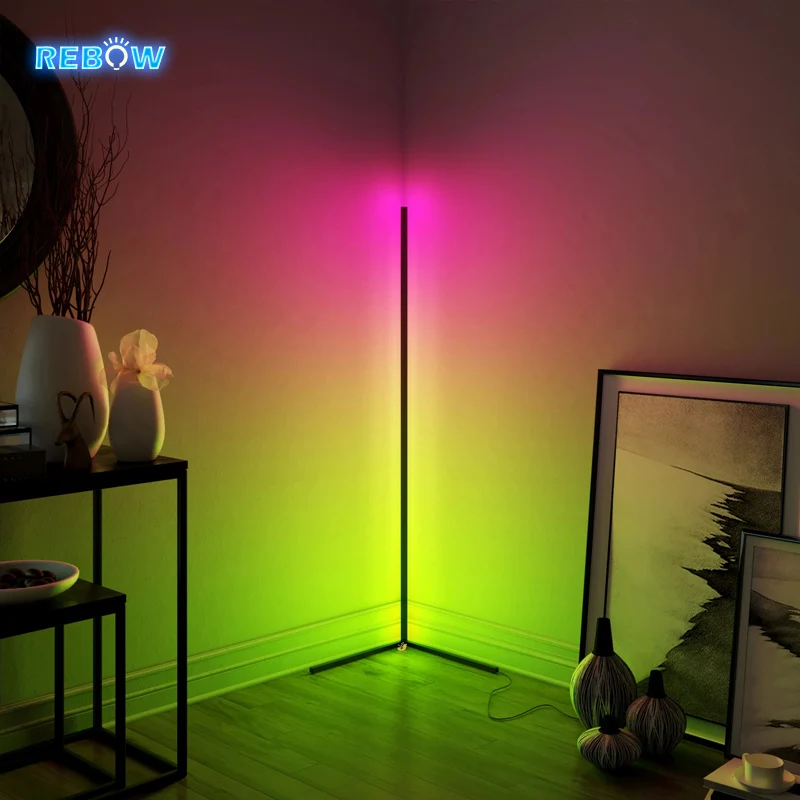 Прямая поставка Современные Напольные светодиодные Угловые лампы rgb с дистанционным управлением в скандинавском