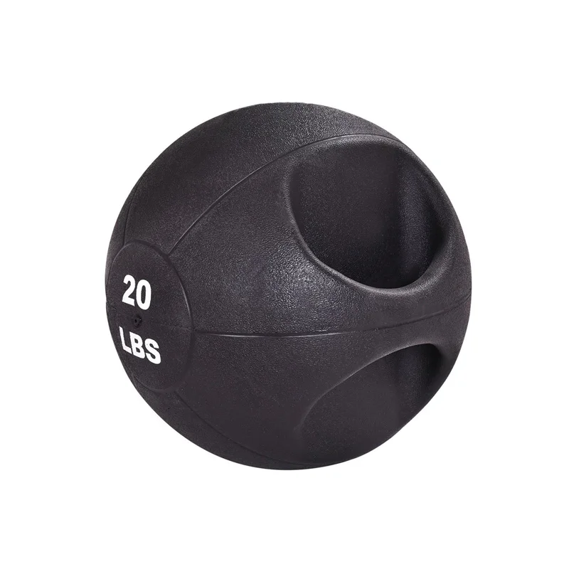 Soft Mini Hand Held Fitness Weighted Double Handle Medicine Ball with Dual Grip