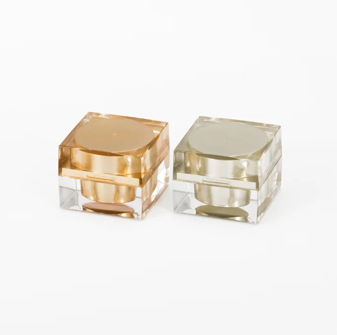 5g 10g 15g 30g  Plastic Cap Material and Acrylic Plastic Type square luxury purple color acrylic cream jar