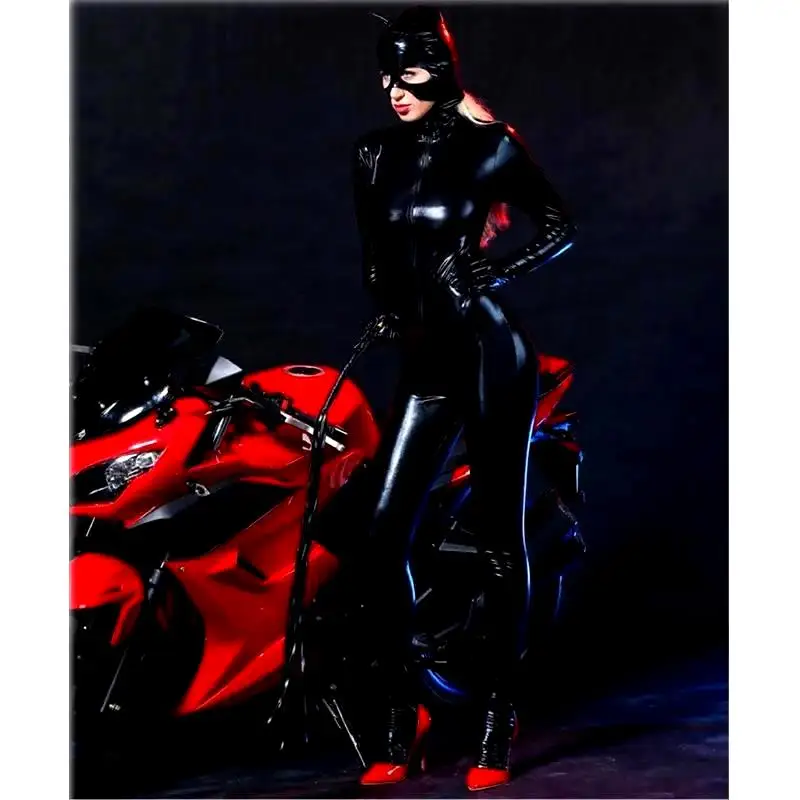 MOGlovers Nightclub Sexy Latex suit Faux Leather Girl Jumpsuit Wetlook Stretch PVC Bodysuit Lingerie Hot Erotic Body Set
