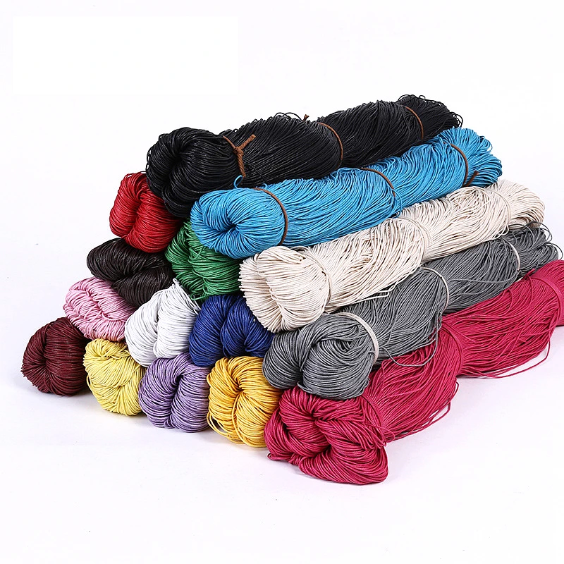 Wholesale premium quality  durable packing rope custom color  2mm 3mm cotton rope waxed cord
