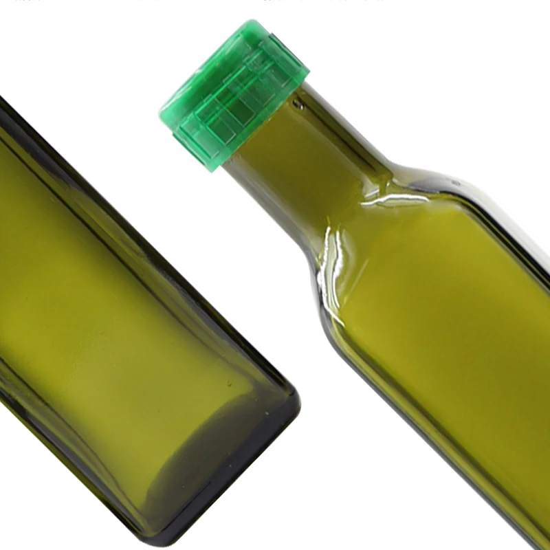 walnut camellia 250ml 500ml 750ml 1000ml empty fancy round square antique squeeze green marasca glass bottle olive oil bottle