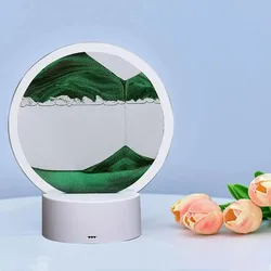 Hot Sale Colorful Large Dynamic Round Glass 3d Deep Moving Flowing Sand Art