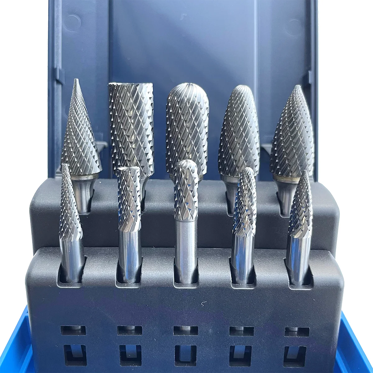 Manufacturer Double Cut 10pcs 1/4 inch Shank Diameter 6mm 6.35mm Rotary File Burring Tools Tungsten Carbide Burr Set