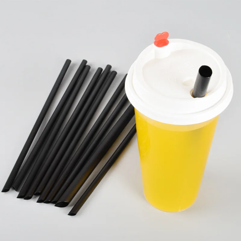 Atops 6mm 8mm 10mm 12mm black plastic straw plastic  drinking  straws