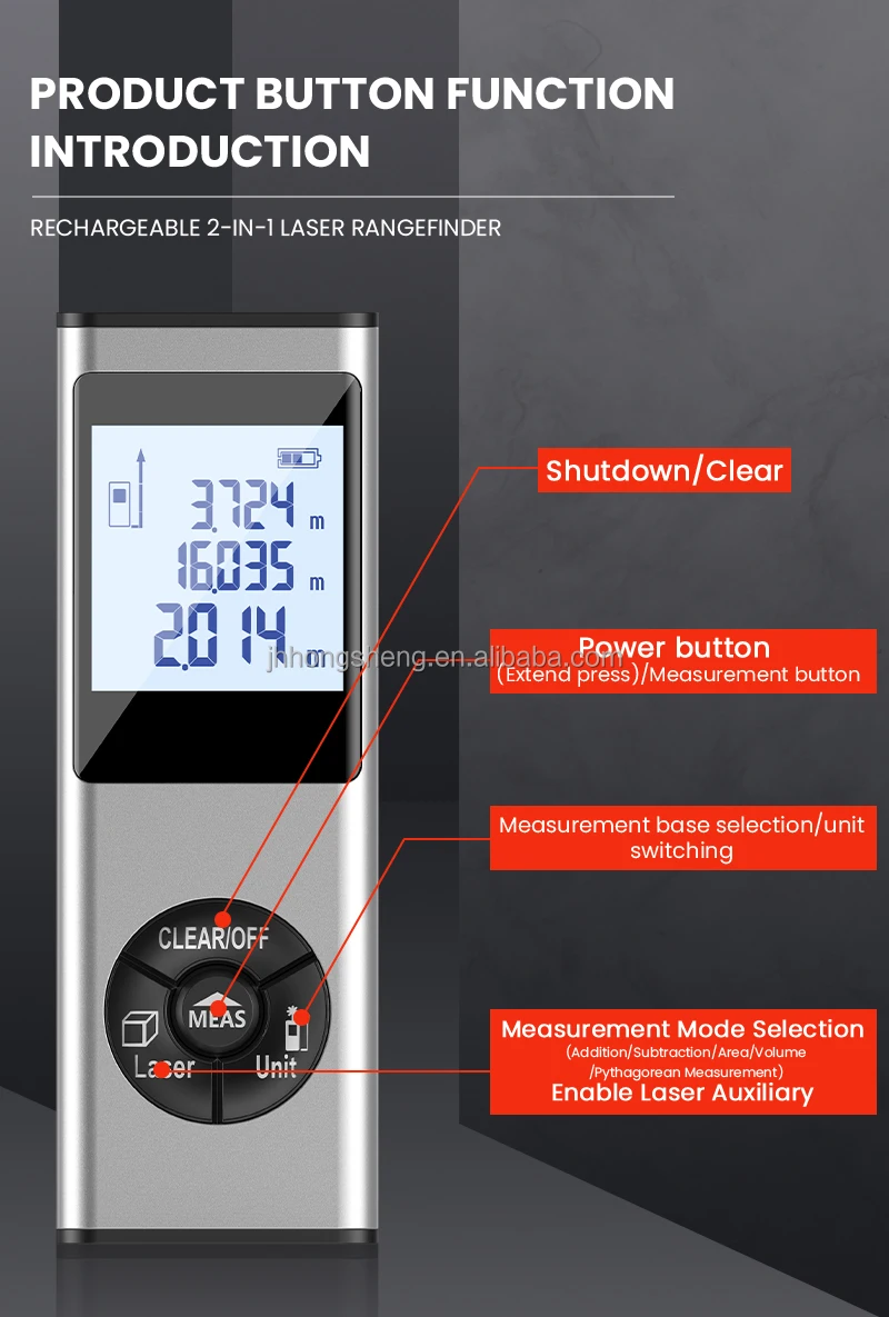 USB Rechargeable Cross Line Laser Level  Electronic Measuring Instruments Laser Rangefinder