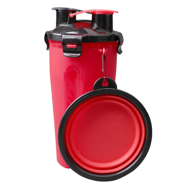 Drinking Cup Food Bowl 2 In 1 Design 350ml+250g Portable Travel Outdoors Dog Cat Water Bottles Christmas Presents Set