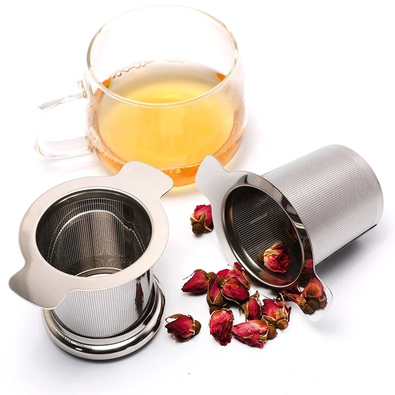 Wholesale amazon hotsale No Plastic 304 Loose Leaf  tea infuser strainers filters mesh  stainless steel with floding handle