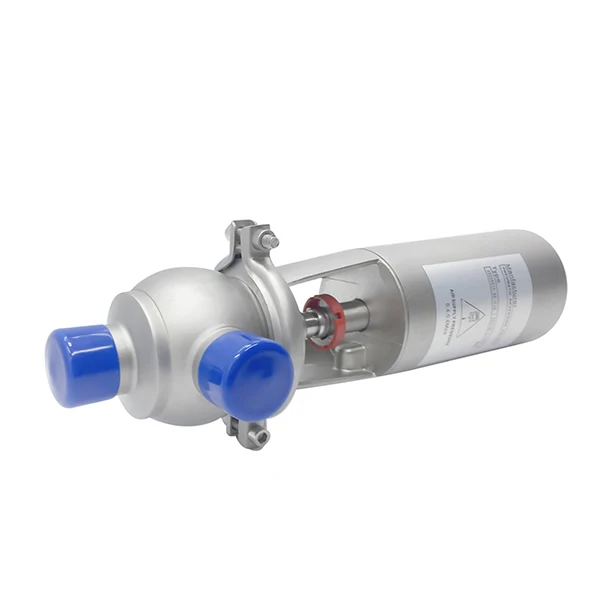 Hygienic food grade Sanitary stainless steel 304 316L Stop Pneumatic two way weld Reversing Divert Seat Valve supplier