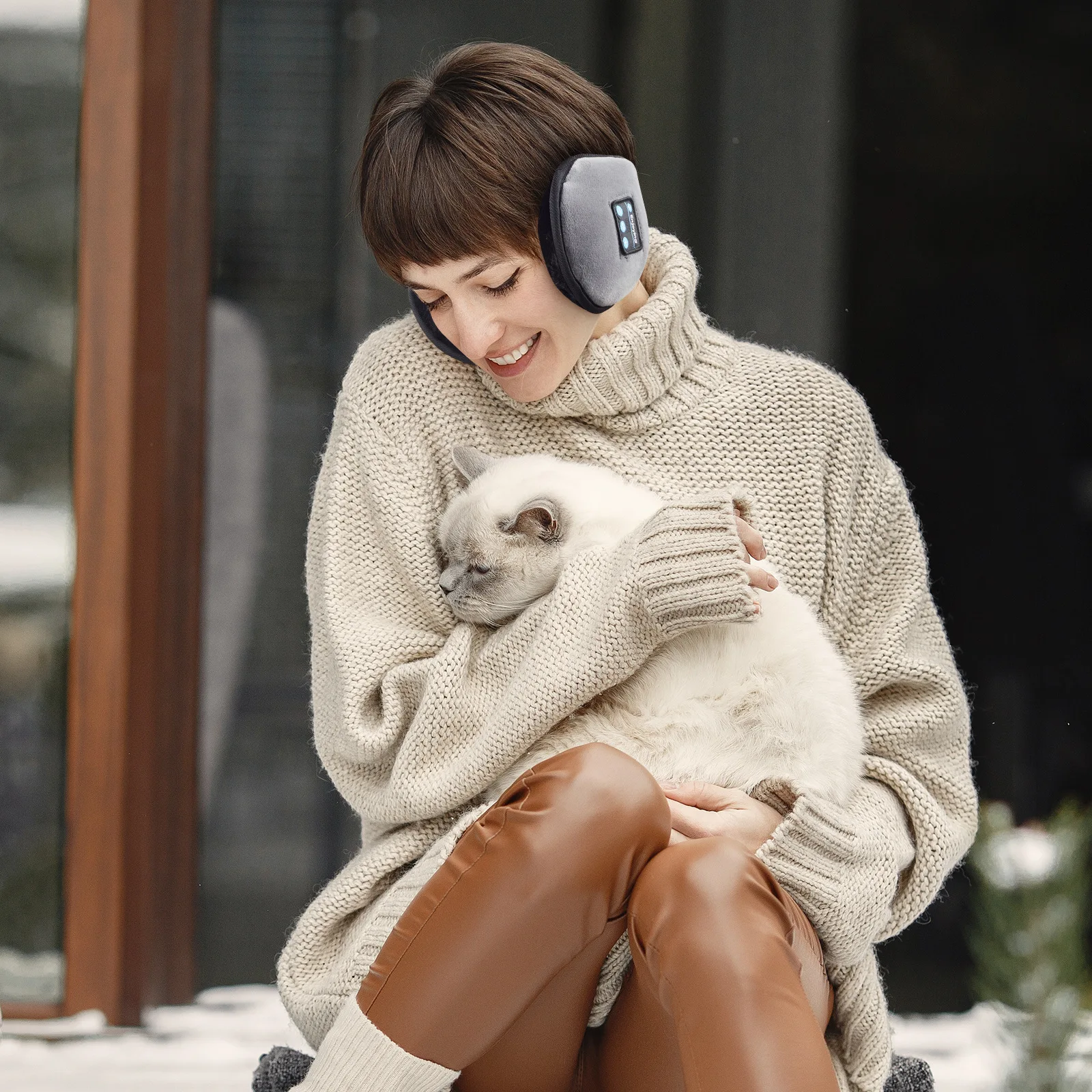 2024 New Electronics Music Headwear TWS Headphones Warmer Ear muffs Headband Winter Warming Smart Wireless Earmuff Earphones