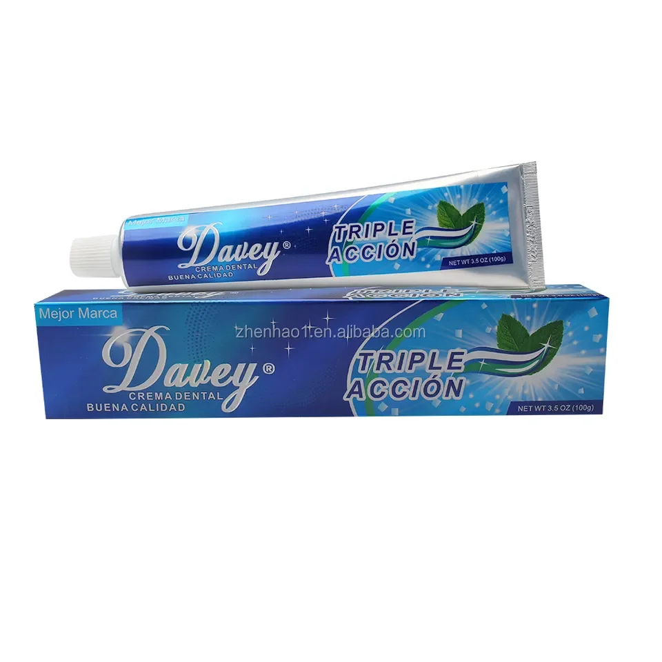 OEM brand name  oral care teeth whitening 3-color triple accin crema dental non fluoride toothpaste