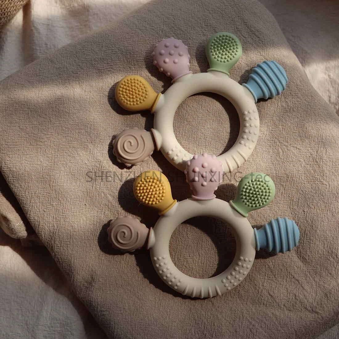 Explosive Models Teethers Rings Teething Safe And Soft Bite Food Grade Full Silicone Baby Teether Toys For Kids Toddler