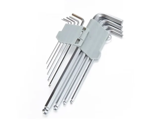 Factory Wholesale 9PC Ball Head Allen Wrench Set Full Folding T-shaped Inner Hexagonal Inch Long Pattern Metric Measurement