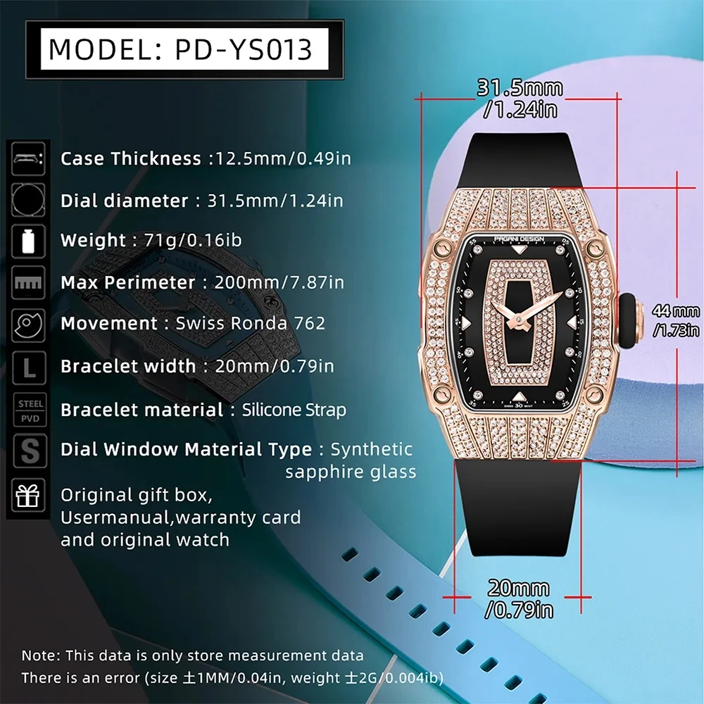 PAGANI DESIGN YS013 2024 New  Women Fashion Simplicity diamond Ladies Women Watches Luxury Quartz Watch For Gift