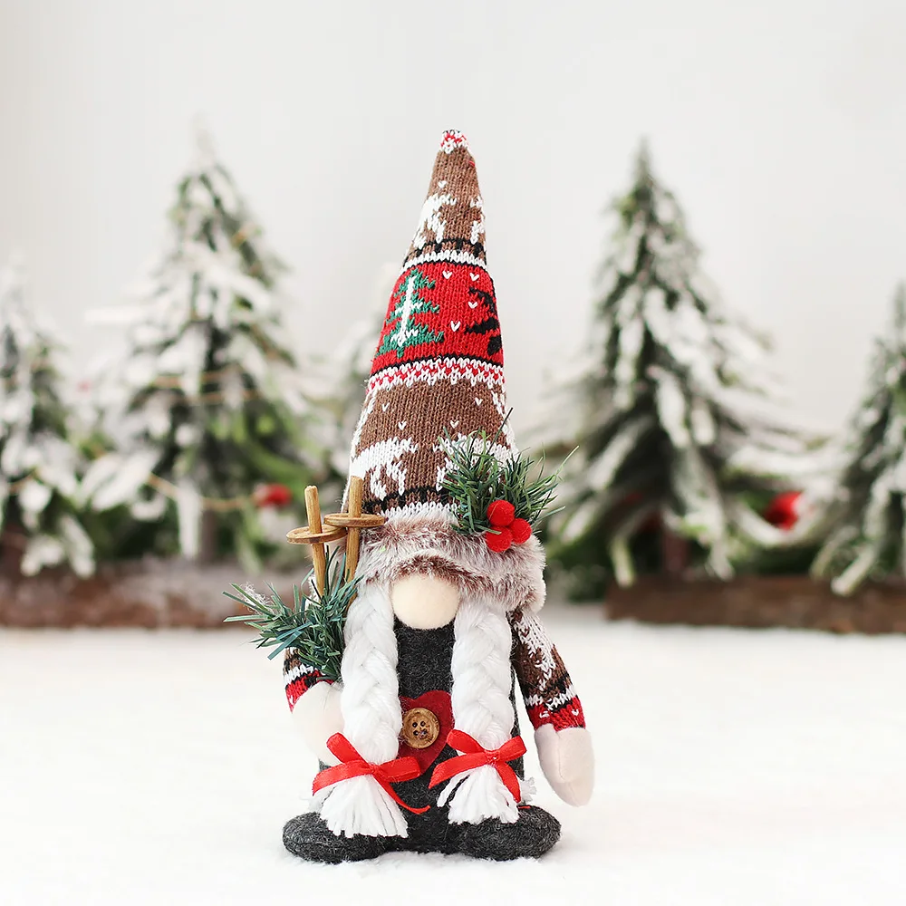 2024 Wholesale Christmas Decorations Gnome Ornament Plush Doll Cotton Faceless Rudolph Home Decoration Dwarf Toy
