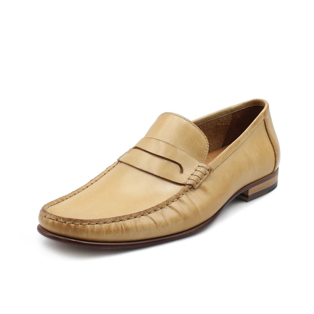 
Новинка 2020, Модные мужские повседневные желтые лоферы, кожаные мужские слипоны, лоферы, мужская обувь 