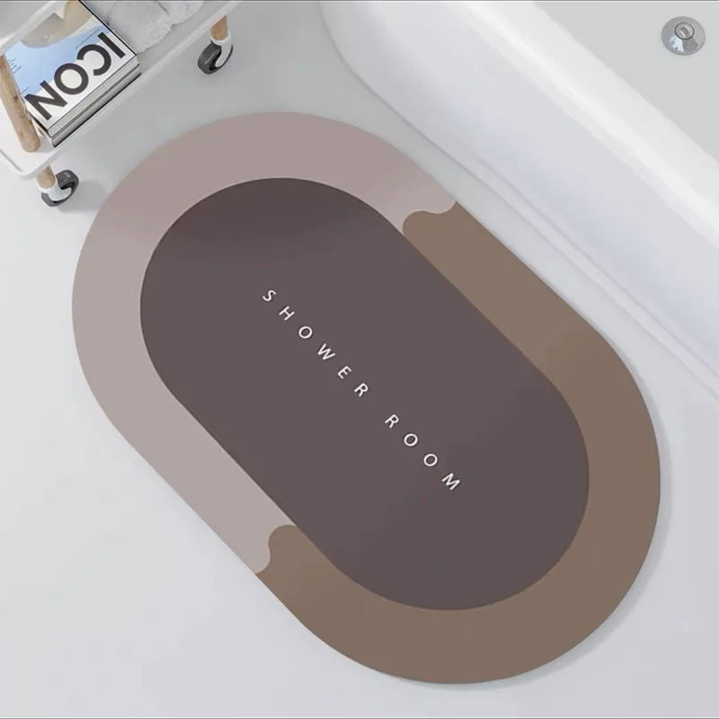 Bathroom Mat Absorbent Customize Modern Simple Non Slip Diatom Mud Quick Drying High  Home Oil proof Kitchen Bath Mat