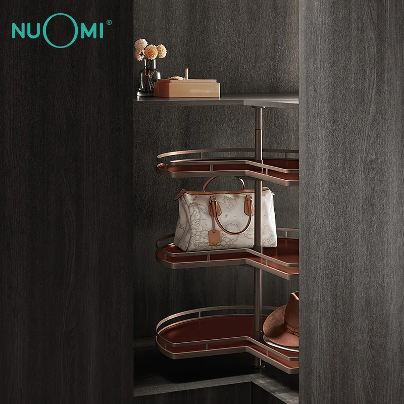 NUOMI HERA Series Home Furniture Fitting Three Tier Rotatable Wardrobe Corner Shelf