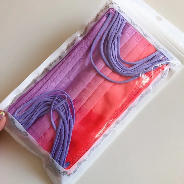 
PRIDE LGBT rainbow assorted color colorful tie dye custom logo adult designer printed disposable dust face cover for party 