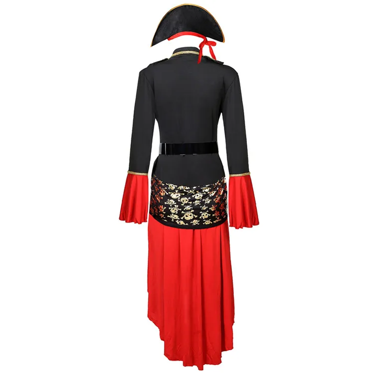 Wholesale Carnival Cosplay Skull Pirate Costume Women Red Sexy Luxury Pirate Fancy Dress Costume