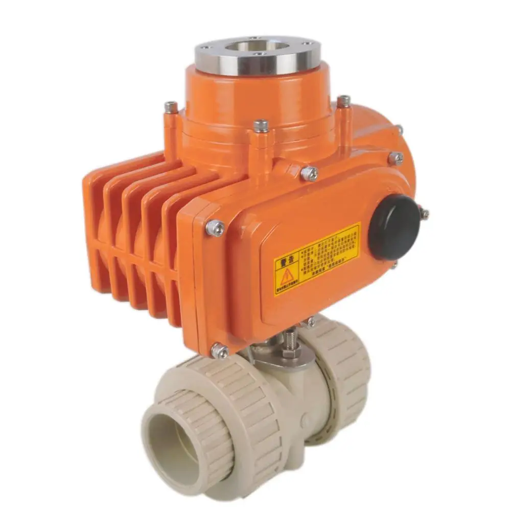 Motorised Electric actuator Ductile Iron Fluorine PTFE lined flange ball Water Valve