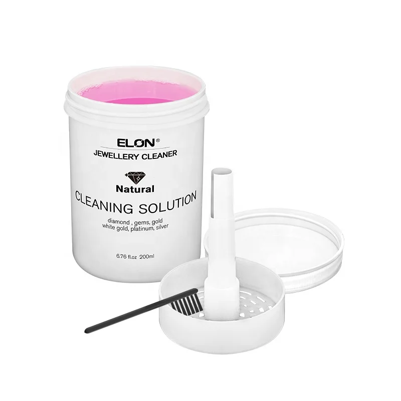 200ml Natural Jewelry Cleaner Liquid Non Toxic Liquid Solution Gold Silver Jewellery Cleaner Kit
