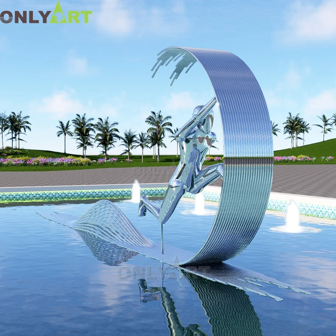 Onlyart Factory Special Design And Custom Made Sports Venues Decor Project Metal Modern Abstract Running Man Sculpture