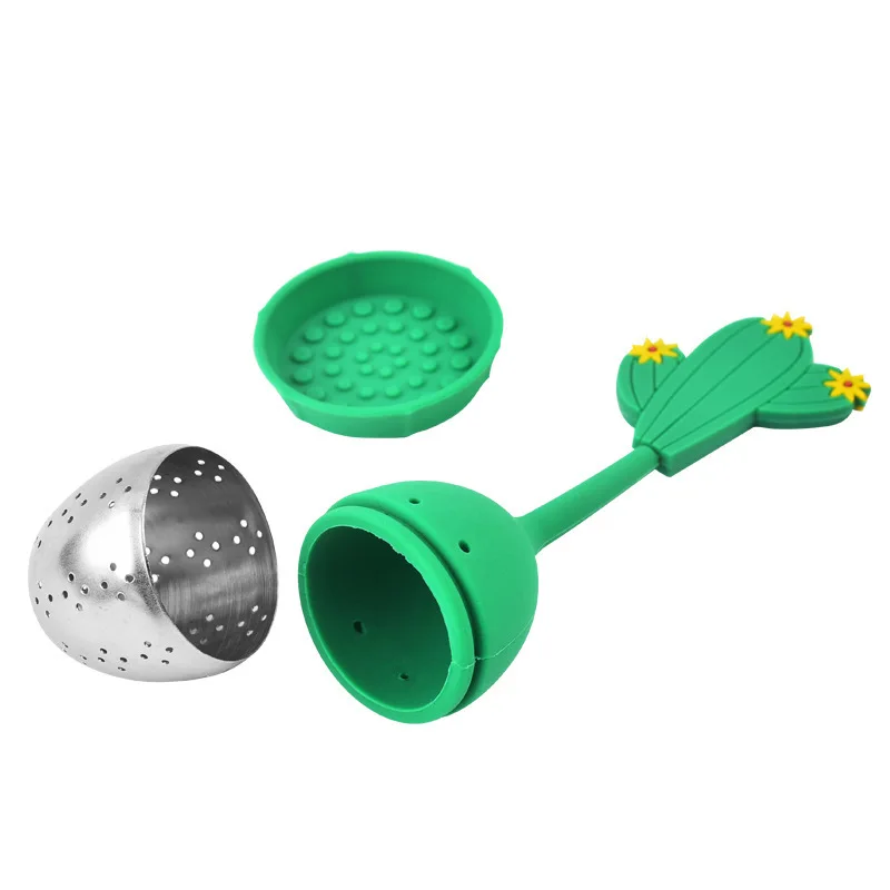 Food Grade Silicone Tea Infuser With Drip Tray Stainless Steel Oval Fine Mesh Cup Teapot Strainers Tea-leaves Filter Tool