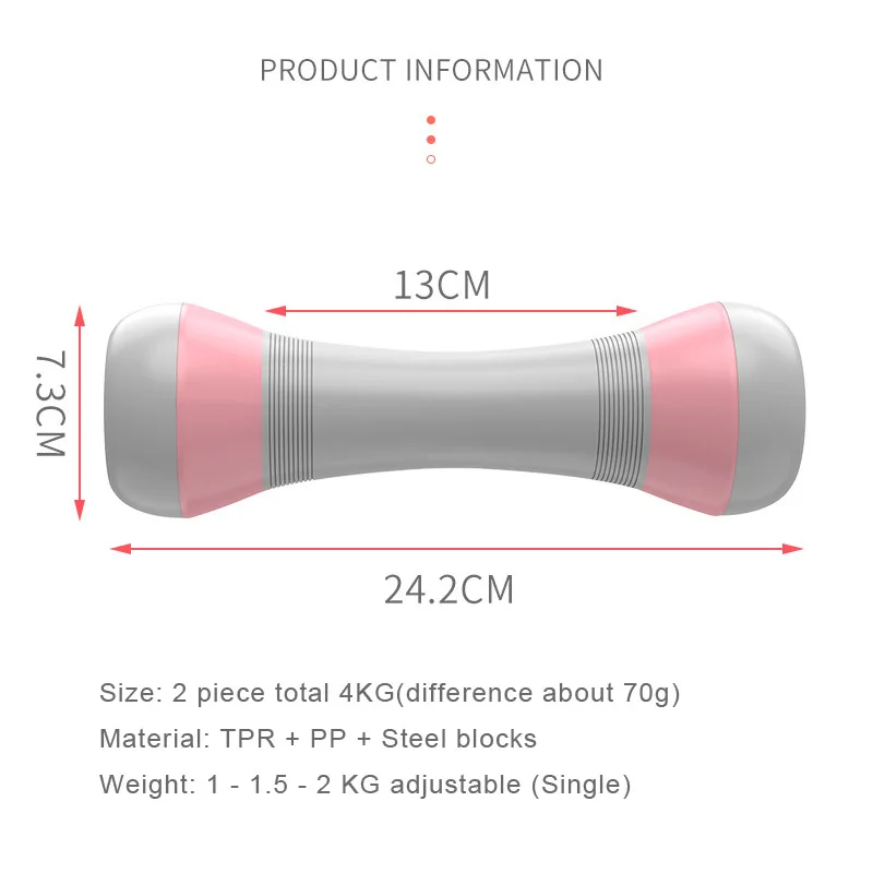 Guaranteed Quality Home Yoga Exercise 2kg Adjustable and Detachable Fitness Equipment Dumbbell for Women