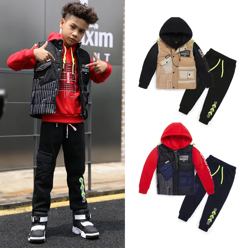 Детская зимняя одежда, комплекты одежды для больших мальчиков, оптовая продажа, модная детская одежда, осенний комплект детской одежды из 3 предметов, комплекты для мальчиков