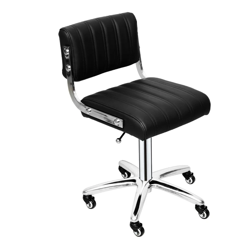Beauty black white lift saddle pulley hairdressing chair with back rest