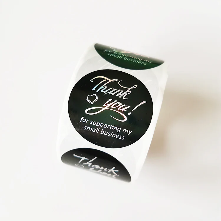 Stonedoing Printed 500pcs each Adhesive Roll Labels Package Use Custom Logo Thank You Round Label Sticker