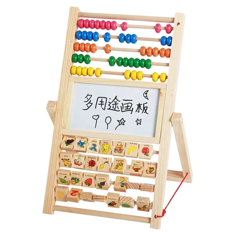 
Alphabet Recognized Abacus Mathematics Painting Children Wooden Magnetic Drawing Board 