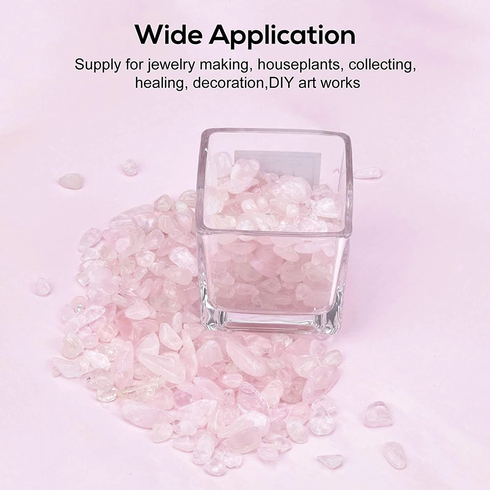 Rose Quartz Small Tumbled Chips Crushed Stone Healing Reiki Crystal Jewelry Making Home Decoration 250grams