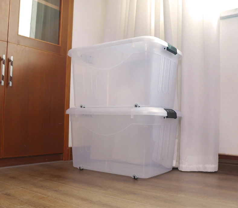 Extra Large Home Storage Containers 163L Stackable Plastic Storage Bins for Clothes Toys