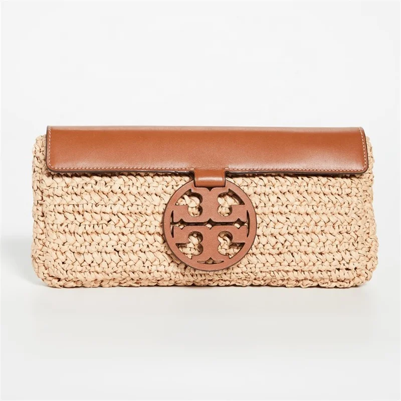 
 Маленькие сумки через плечо в стиле бохо для женщин, вечерние клатчи, дамская сумочка на застежке, женская соломенная пляжная сумка-мессенджер из ротанга для женщин  