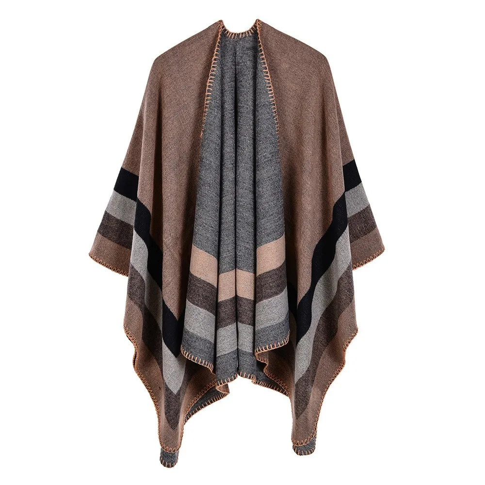 China Factory Brand Custom Winter Cashmere Feeling Women Scarf Female Luxury Brand Scarves Lady Cape Heavy Pashmina Poncho