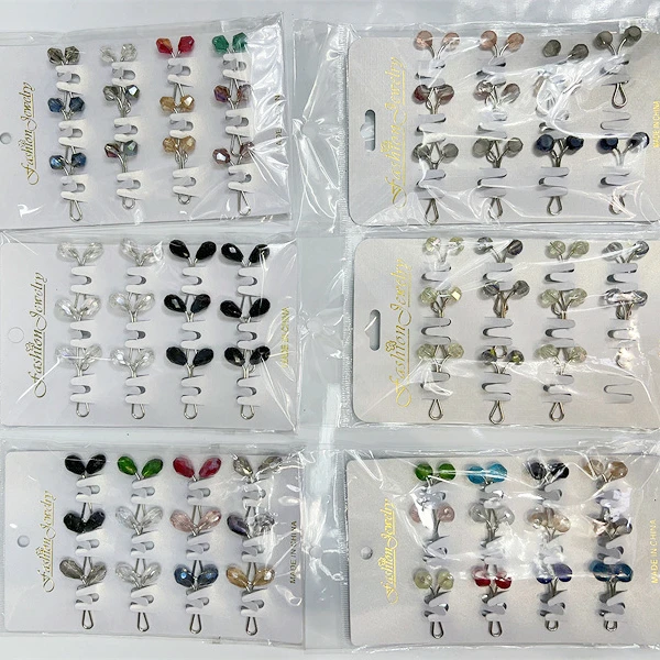 Best service Muslim Accessory Colorful Diamond Water Drop Hijab Clip Fashion Multi Color Big Crystal Rhinestone Shawl Scarf Clip