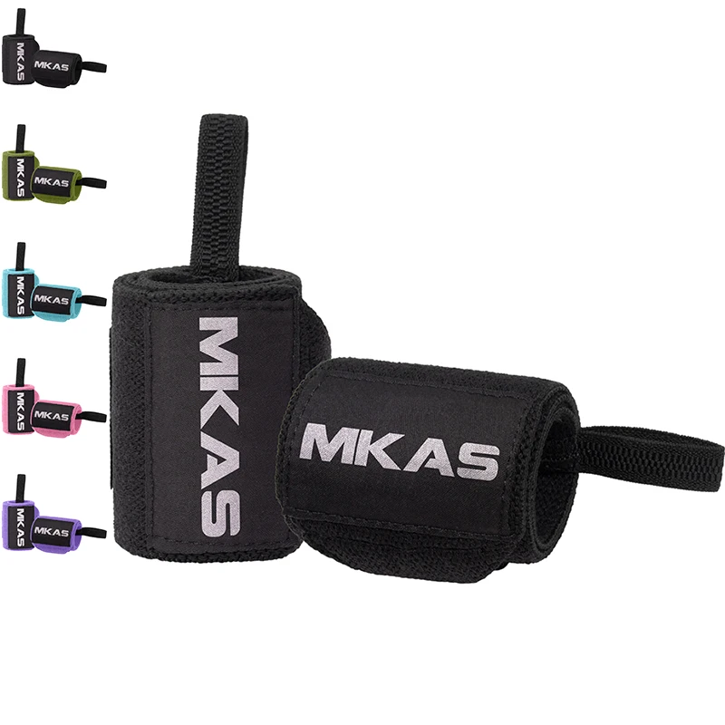MKAS  Black Custom Gym Gymnastics Grips Weight Lifting Hooks Belt Ankle Neoprene Knee Sleeve Wrist Wraps Wrist Straps