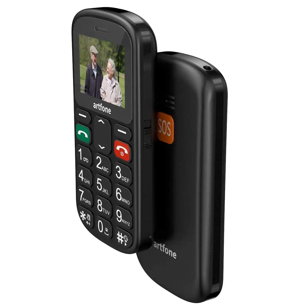 Artfone CF241A GSM раскладушка с большой кнопкой мобильный телефон для пожилых людей телефон-раскладушка SOS-черный